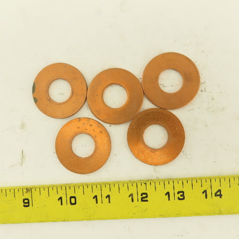 11/16" ID x 1-5/8" OD Copper Flat Washer Lot Of 5