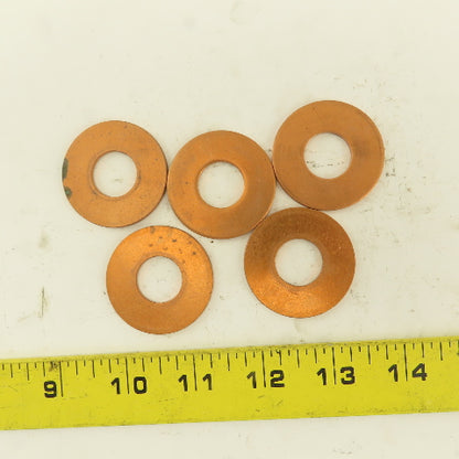 11/16" ID x 1-5/8" OD Copper Flat Washer Lot Of 5