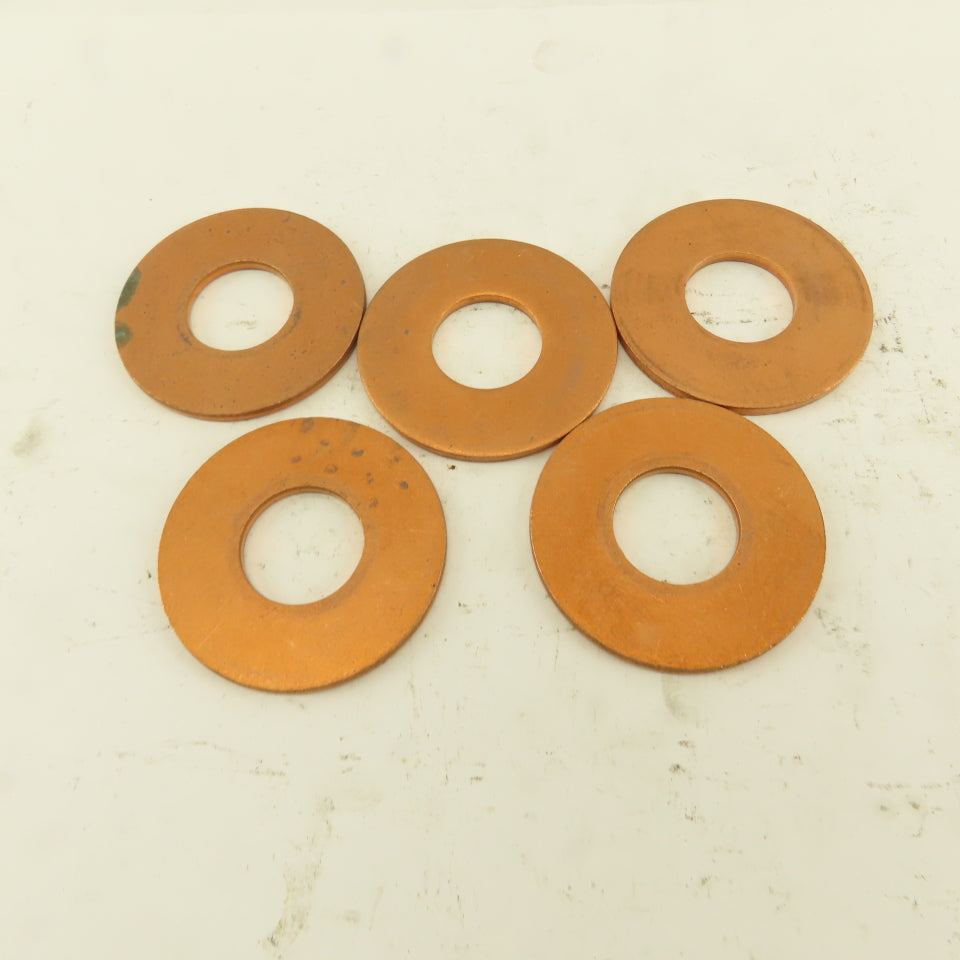 11/16" ID x 1-5/8" OD Copper Flat Washer Lot Of 5