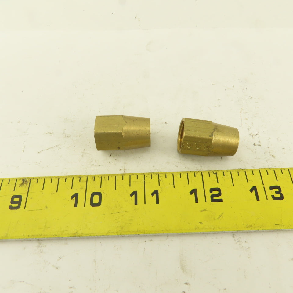 5/8-24 Threaded Brass Flare Nut 3/8" Tube Lot Of 2