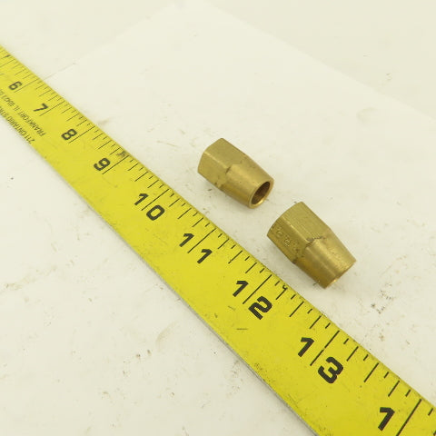 5/8-24 Threaded Brass Flare Nut 3/8" Tube Lot Of 2
