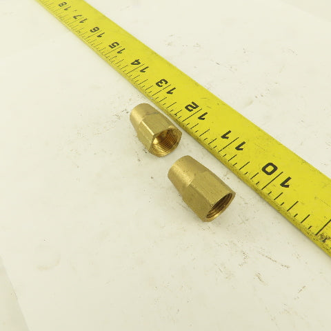 5/8-24 Threaded Brass Flare Nut 3/8" Tube Lot Of 2