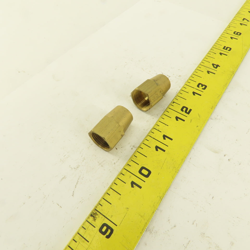 5/8-24 Threaded Brass Flare Nut 3/8" Tube Lot Of 2