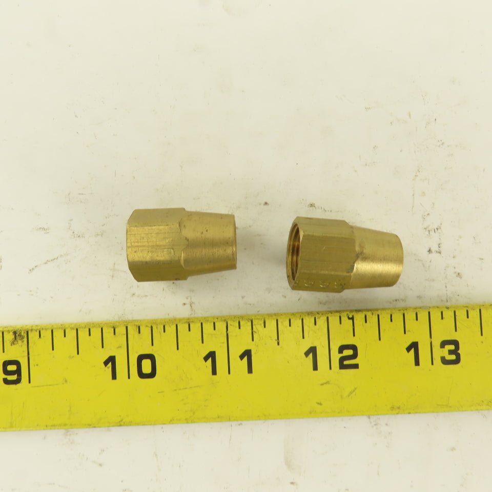 5/8-24 Threaded Brass Flare Nut 3/8" Tube Lot Of 2