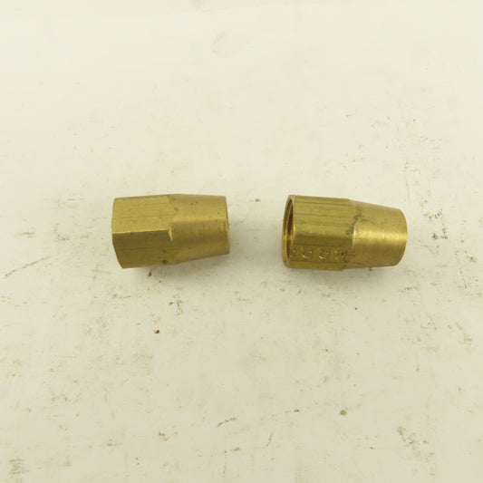 5/8-24 Threaded Brass Flare Nut 3/8" Tube Lot Of 2
