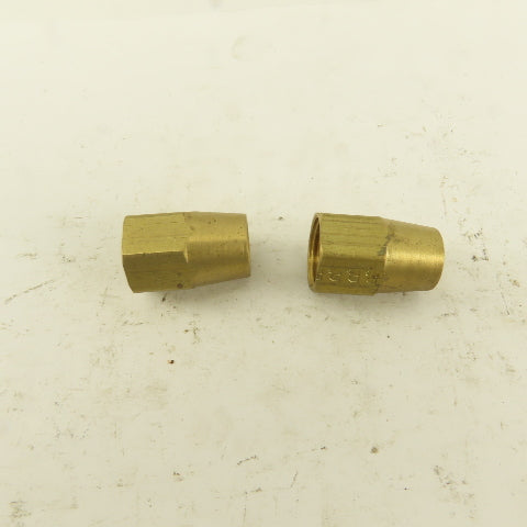 5/8-24 Threaded Brass Flare Nut 3/8" Tube Lot Of 2