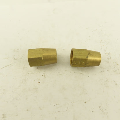 5/8-24 Threaded Brass Flare Nut 3/8" Tube Lot Of 2