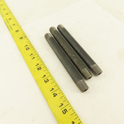 1/4" NPT x 5" Schedule 80 Black Steel Welded Pipe Nipple Lot of 3