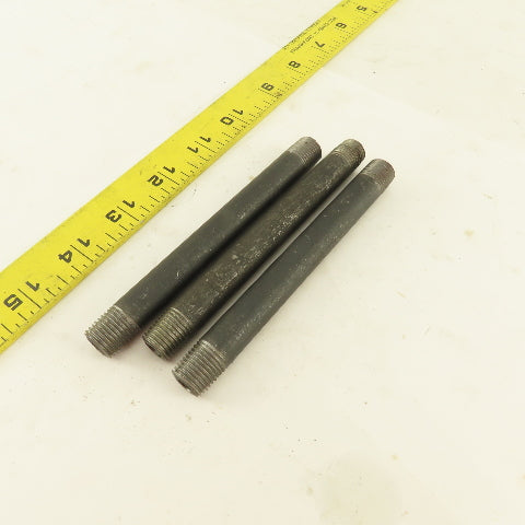 1/4" NPT x 5" Schedule 80 Black Steel Welded Pipe Nipple Lot of 3