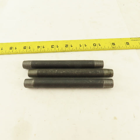 1/4" NPT x 5" Schedule 80 Black Steel Welded Pipe Nipple Lot of 3