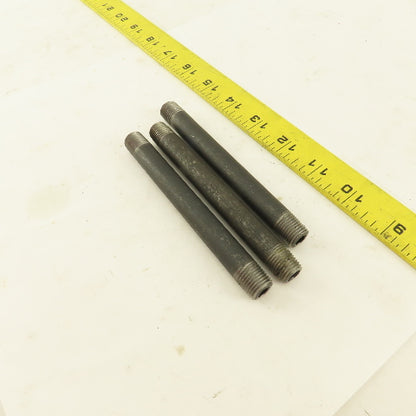 1/4" NPT x 5" Schedule 80 Black Steel Welded Pipe Nipple Lot of 3