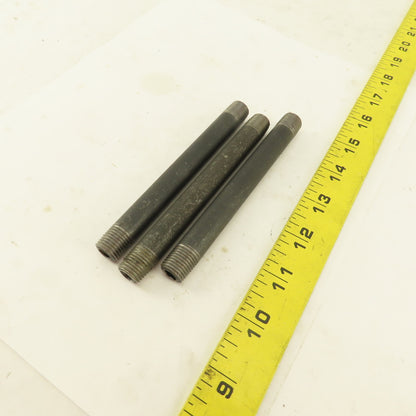 1/4" NPT x 5" Schedule 80 Black Steel Welded Pipe Nipple Lot of 3