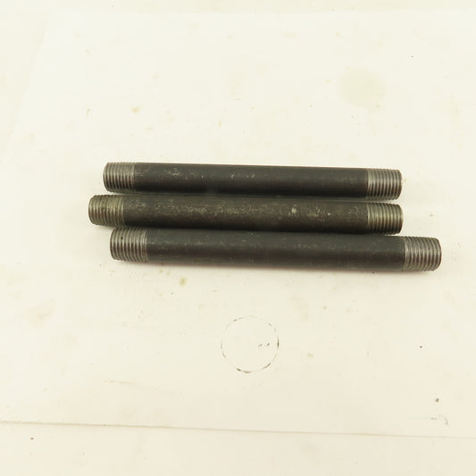 1/4" NPT x 5" Schedule 80 Black Steel Welded Pipe Nipple Lot of 3