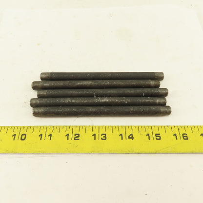 1/8" NPT x 5-1/2" Schedule 80 Black Steel Welded Pipe Nipple Lot of 5