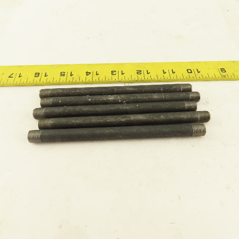 1/8" NPT x 5-1/2" Schedule 80 Black Steel Welded Pipe Nipple Lot of 5