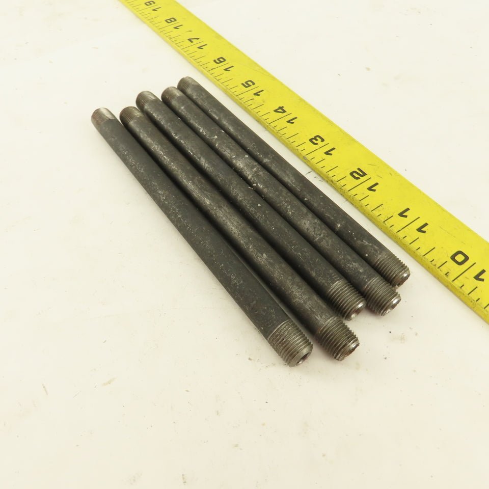 1/8" NPT x 5-1/2" Schedule 80 Black Steel Welded Pipe Nipple Lot of 5