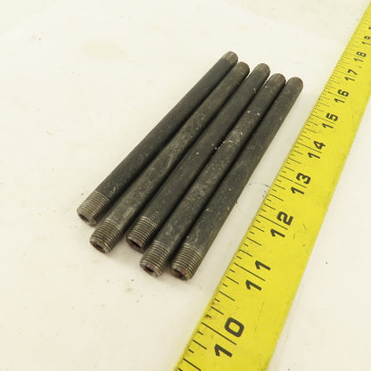 1/8" NPT x 5-1/2" Schedule 80 Black Steel Welded Pipe Nipple Lot of 5