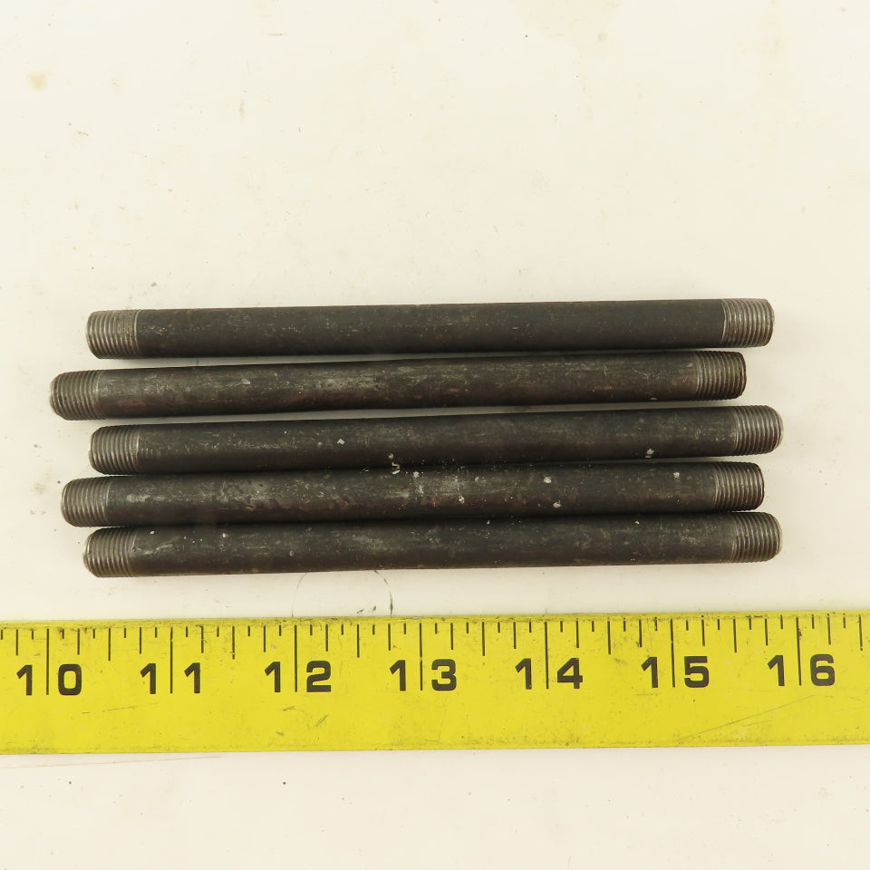 1/8" NPT x 5-1/2" Schedule 80 Black Steel Welded Pipe Nipple Lot of 5