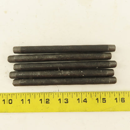 1/8" NPT x 5-1/2" Schedule 80 Black Steel Welded Pipe Nipple Lot of 5
