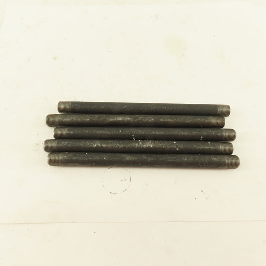 1/8" NPT x 5-1/2" Schedule 80 Black Steel Welded Pipe Nipple Lot of 5