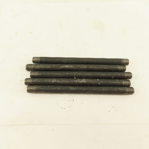 1/8" NPT x 5-1/2" Schedule 80 Black Steel Welded Pipe Nipple Lot of 5