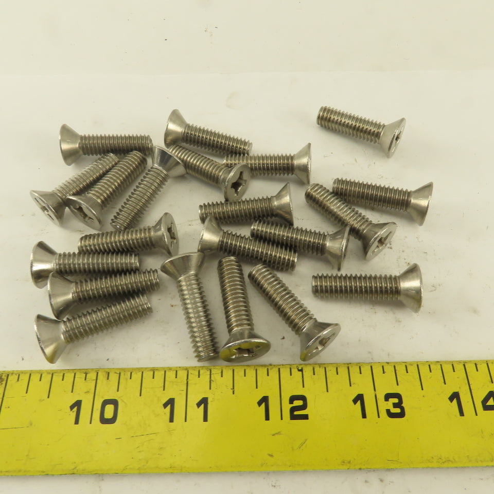 5/16-18 x 1" Stainless Steel Phillips Flat Head Machine Screw Lot Of 20