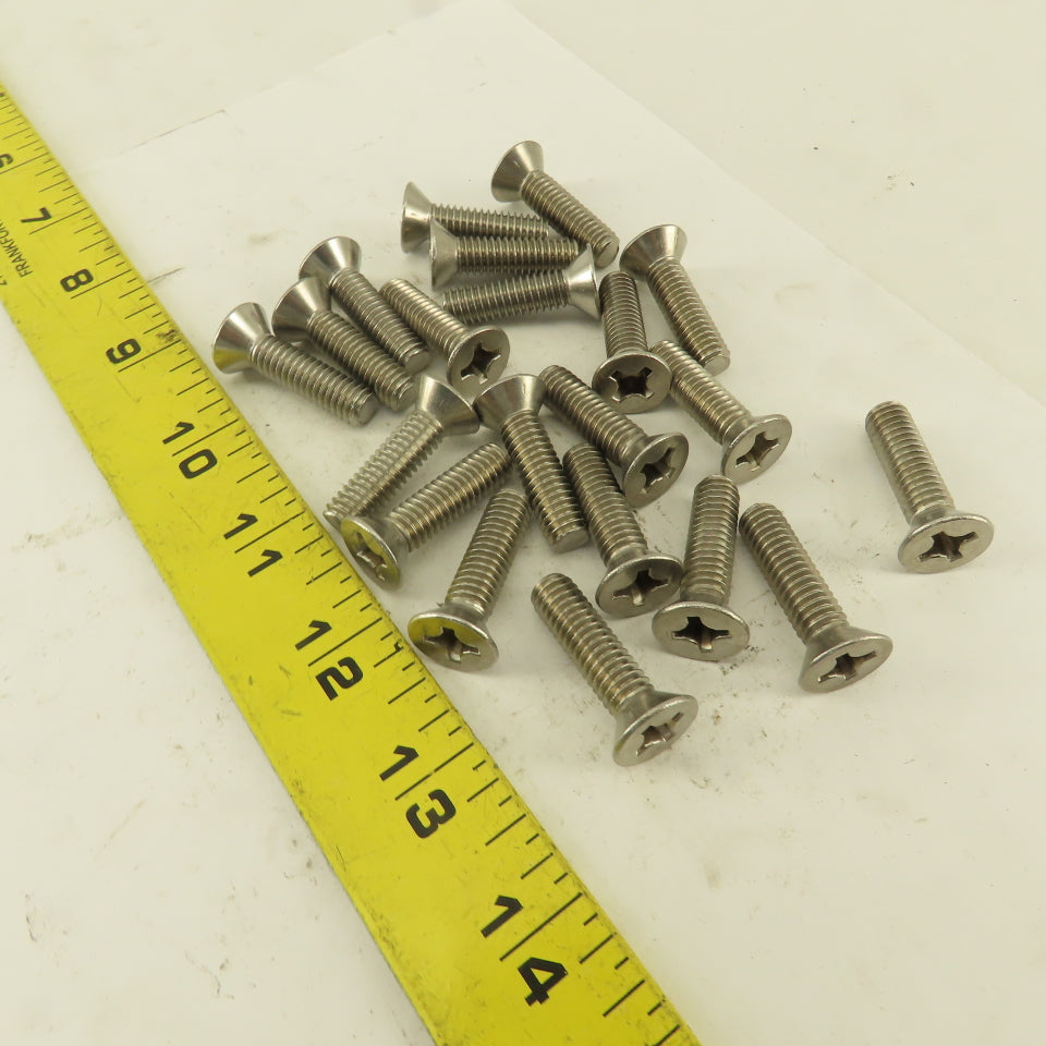 5/16-18 x 1" Stainless Steel Phillips Flat Head Machine Screw Lot Of 20