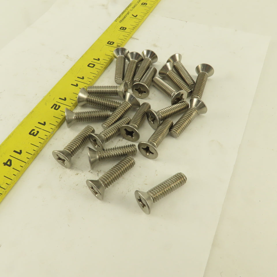5/16-18 x 1" Stainless Steel Phillips Flat Head Machine Screw Lot Of 20