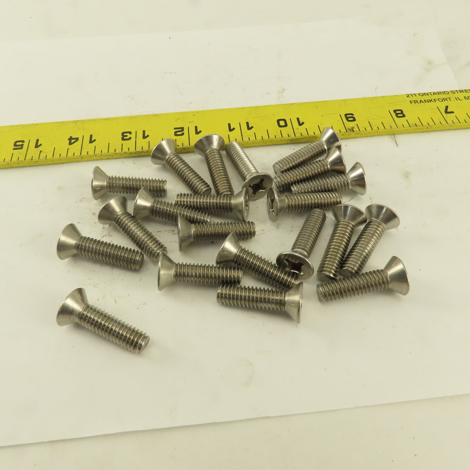 5/16-18 x 1" Stainless Steel Phillips Flat Head Machine Screw Lot Of 20