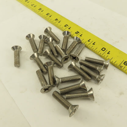 5/16-18 x 1" Stainless Steel Phillips Flat Head Machine Screw Lot Of 20