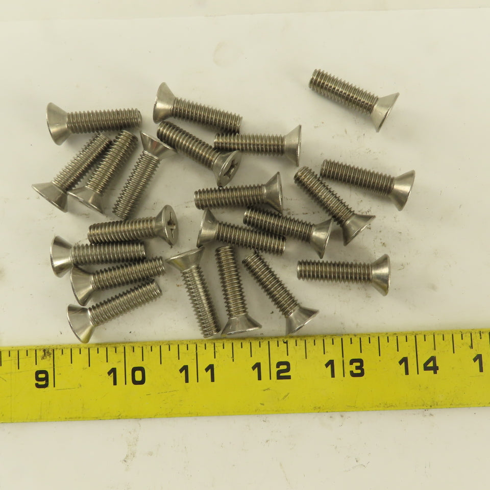 5/16-18 x 1" Stainless Steel Phillips Flat Head Machine Screw Lot Of 20