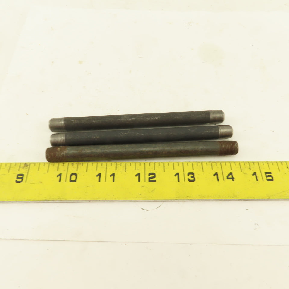 1/8" NPT x 5" Schedule 80 Black Steel Welded Pipe Nipple Lot of 3