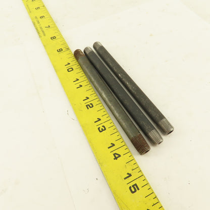 1/8" NPT x 5" Schedule 80 Black Steel Welded Pipe Nipple Lot of 3