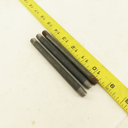 1/8" NPT x 5" Schedule 80 Black Steel Welded Pipe Nipple Lot of 3