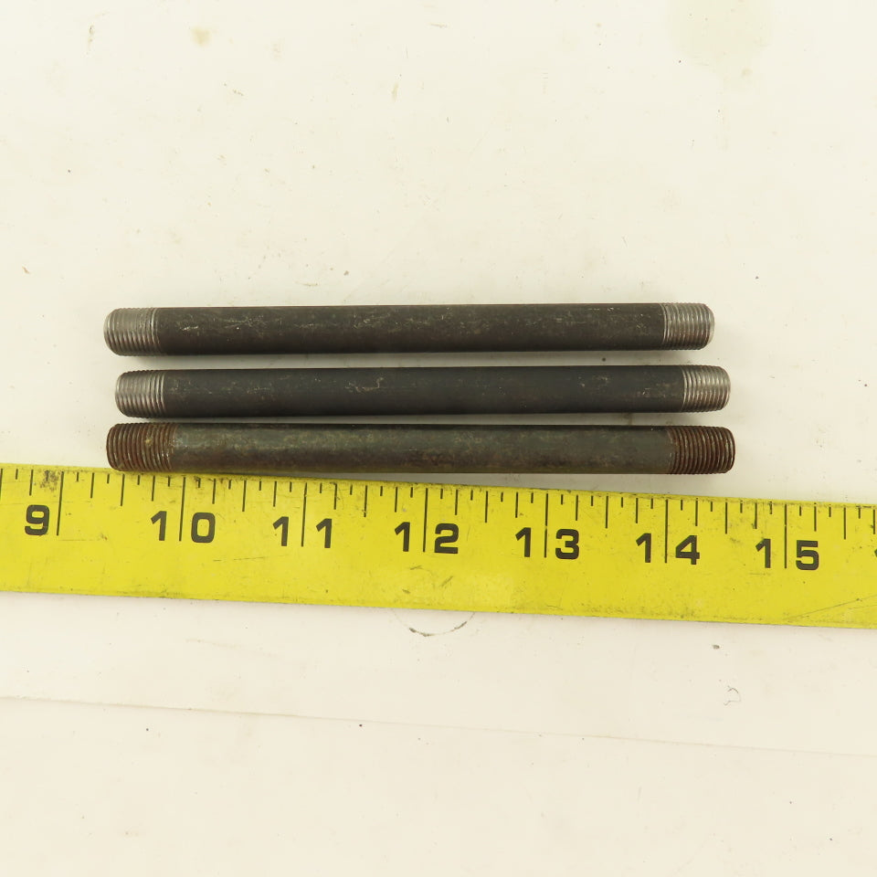 1/8" NPT x 5" Schedule 80 Black Steel Welded Pipe Nipple Lot of 3