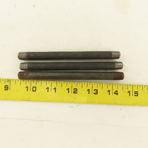1/8" NPT x 5" Schedule 80 Black Steel Welded Pipe Nipple Lot of 3
