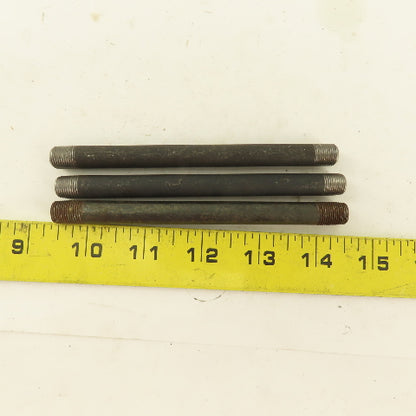 1/8" NPT x 5" Schedule 80 Black Steel Welded Pipe Nipple Lot of 3