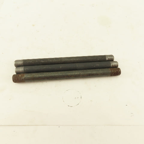 1/8" NPT x 5" Schedule 80 Black Steel Welded Pipe Nipple Lot of 3