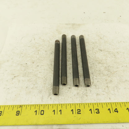 1/8" NPT x4-1/2" Schedule 80 Black Steel Welded Pipe Nipple Lot of 4
