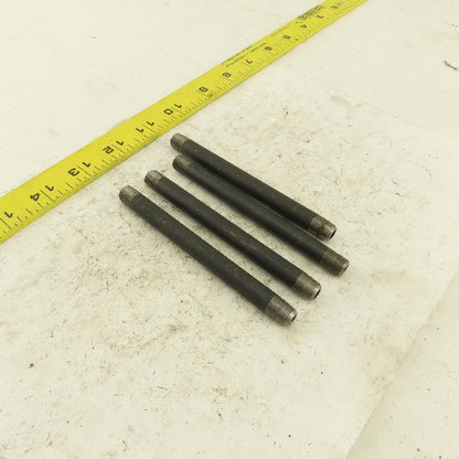 1/8" NPT x4-1/2" Schedule 80 Black Steel Welded Pipe Nipple Lot of 4