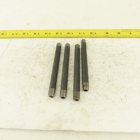 1/8" NPT x4-1/2" Schedule 80 Black Steel Welded Pipe Nipple Lot of 4