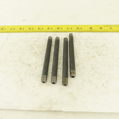 1/8" NPT x4-1/2" Schedule 80 Black Steel Welded Pipe Nipple Lot of 4