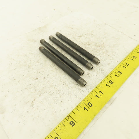1/8" NPT x4-1/2" Schedule 80 Black Steel Welded Pipe Nipple Lot of 4