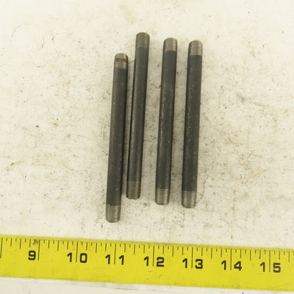 1/8" NPT x4-1/2" Schedule 80 Black Steel Welded Pipe Nipple Lot of 4