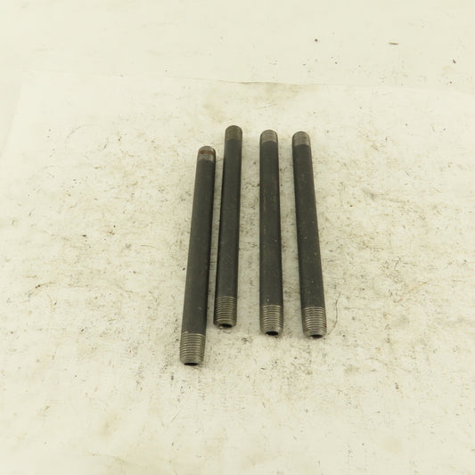 1/8" NPT x4-1/2" Schedule 80 Black Steel Welded Pipe Nipple Lot of 4