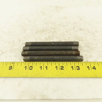 1/8" NPT x4" Schedule 80 Black Steel Welded Pipe Nipple Lot of 4