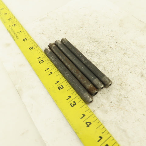 1/8" NPT x4" Schedule 80 Black Steel Welded Pipe Nipple Lot of 4