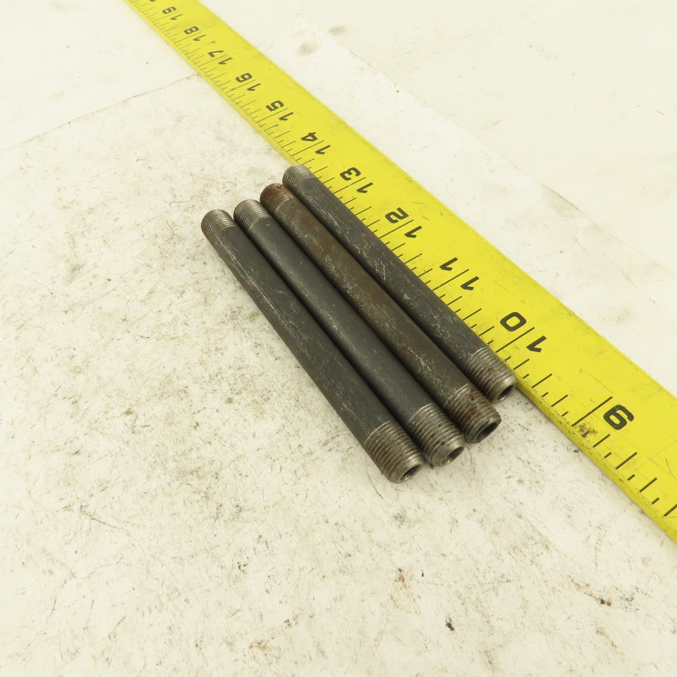 1/8" NPT x4" Schedule 80 Black Steel Welded Pipe Nipple Lot of 4
