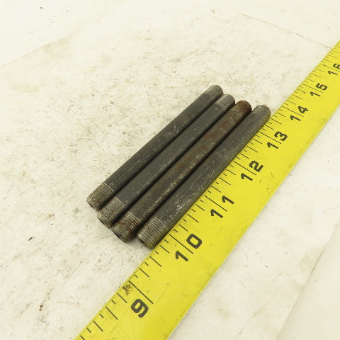 1/8" NPT x4" Schedule 80 Black Steel Welded Pipe Nipple Lot of 4