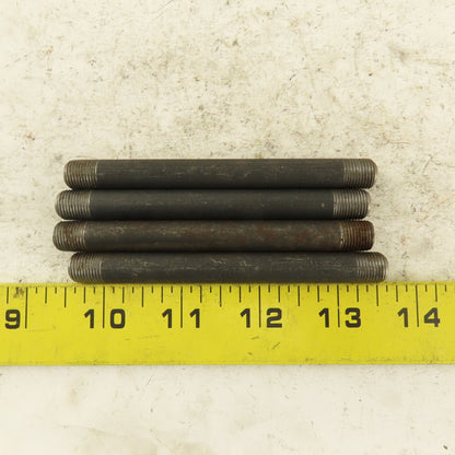 1/8" NPT x4" Schedule 80 Black Steel Welded Pipe Nipple Lot of 4